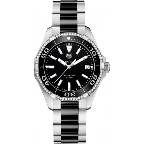 Tag Heuer Aquaracer Black Dial Diamond Ladies Sport Watch WAY131G-BA0913